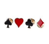 4 Pcs Color Pins Exquisite Card Theme Lapel Pin Suit Brooch Accessories Shirt Scarf Reverse Brooch