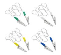 4 PCS Colorful Bib Holder Clip Napkin Chain Bib Dental Napkin Clip, Neck Chains with Metal Clips for Dental Clinic, Dentist Bibs Holder-Clip Dentals-Bibs-Clips for Face Cover Kids Adult Elder