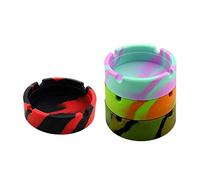 4 Pcs Colorful Silicone Ashtray, Won't Break-Silicone Rubber Nonstick Ashtray Stylish Heat Resistant Ashtray for Home Office Restaurant