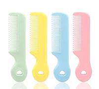 4 Pcs Colorful Tip Bristles Baby Cute Round Comb Baby Grooming For Sensitive Scalp Skin, for Nursery Newborn Infant Girl Boy Kids Comb Baby, Grooming Kits