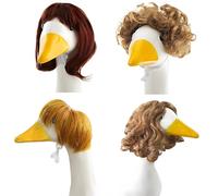 4 Pcs Colorful Wig Set For Porch Geese, Includes Red, Gold, Brown, And Black Wigs For Year-Round Fun