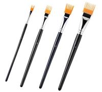 4 PCS Comb Artist Brush Set Grainer Brushes Professional Flat Comb Brushes Flat Grainer Brush Unique Texture Painting Tool for Artists Acrylic Watercolor and Oil