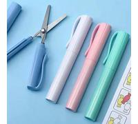 4 Pcs Compact Stainless Steel Folding Scissors-Ergonomic,Rust-Resistant for Crafts,Office&Outdoor Use-For DIY Enthusiasts,Students&Professionals-Perfect for Travel&Everyday Carry,White,Green,Blue,Pink