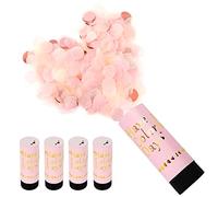 4 Pcs Confetti Cannons, Biodegradable Confetti Poppers, yeestone Party Paper Cannon Shooter for Wedding Birthday Christmas Baby Shower Party Supplies(100% POP) (pink)