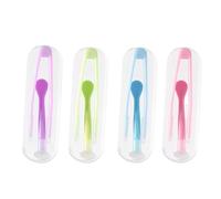 4 Pcs Contact Lenses Applicator Kit with Tweezers & Suction Stick, Storage Case, Portable Contact Lens Remover Tool for Soft Lenses, for Travel and Daily Outdoor Activities Use (Four Colours)