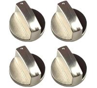 4 Pcs Cooker Knobs,Gas Stove 6MM Universal Replacement,Metal Parts Silver Stoves Switch Control Adaptors for New Kitchen Cooktop,Hob,Oven,Thermostat,Precise Temperature Burner Accessories Button