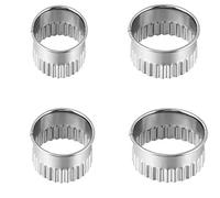 4 pcs Cookie Cutters Round Biscuit Mold Stainless Steel Circle Scone Cutter for Baking Cutters for Dough, Pastry, Donut, Fondant, Fruit, Vegetable, DIY Cake Decoration