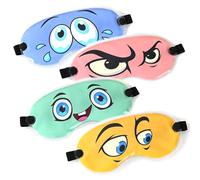 4 Pcs Cooling Eye Masks, Reusable Cold Mask for Hot Cold Treatment for Eye Strain, Swelling, Redness, Puffy Eyes, Dark Circles, Eye Recover Surgery (4 Cute Face Expressions)