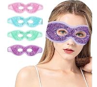 4 Pcs Cooling Gel Mask for Puffy Eyes,Reusable Hot Cold Therapy Gel Mask,Cooling Gel Beads Sleep Mask for Swollen Eyes, Dark Circle, Stress