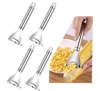 4 Pcs Corn Peeler Corn Planer Thresher Stainless Steel Corn Peeler for Corn On The Cob Corn Kernel Remover Tool Magic Corn Stripper Tool Corn Cutter Corn Scraper with Ergonomic Handle for Kitchen