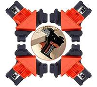 4 Pcs Corner Clamps for Woodworking, MSDADA 90 Degree Right Angle Wood Clamp Corner Clip Fixer Ruler Square Clamp for DIY Hand Tools Making Cabinets Furniture Repair Connection Welding Drilling