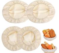4 PCS Cotton Bread Proofing Cover, Linen Cloth 25x15cm/25 x 25cm | Sourdough BakingDough Basket Covers for Home Bakery Bread Proofing Cover, Bread Cloth Covers for BakingDough Basket