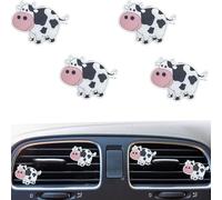 4 Pcs Cow Print Air Vent Clips Cute Cow Air Fresheners Vent Clips Car Interior Decor Accessories Funny Auto Decoration for Women and Men (Style 1)