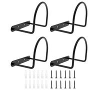 4 Pcs Cowboy Hat Rack Wall Mounted Cowboy Hat Hanger Space Saving Western Cowboy Hat Holder Decorative Cowboy Hat Organizer Black Hat Hooks for Cowboy Hats