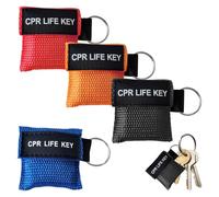 4 PCS CPR Mask Keychain Ring,Portable CPR Face Shields Keyring,Emergency Kit Face Shield,Emergency Anti Choking Device UK for First Aid or AED Training
