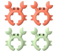 4 PCS Crab Spoon Holder 2.3x2.6 Inch Silicone Spoon Rest Adjustable Non Slip Cooking Utensil Rest for Pot Boil Over Spill Stopper