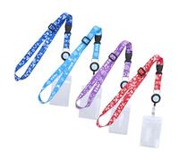 4 PCS Cruise Lanyard with Card Holder, Lanyard Card Holder Retractable for Ship, Adjustable Lanyards for Neck, Name Badge Holders for Student Teacher Nurse