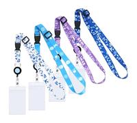 4 PCS Cruise Lanyard with Card Holder, Lanyard Card Holder Retractable for Ship, Name Badge Holders for Student Teacher Nurse, Adjustable Lanyards for Neck (C)