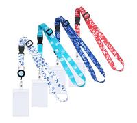 4 PCS Cruise Lanyard with Card Holder, Lanyard Card Holder Retractable for Ship, Name Badge Holders for Student Teacher Nurse, Adjustable Lanyards for Neck (E)