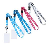 4 PCS Cruise Lanyard with Card Holder, Lanyard Card Holder Retractable for Ship, Name Badge Holders for Student Teacher Nurse, Adjustable Lanyards for Neck (B)
