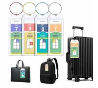 4 Pcs Cruise Luggage Tag Holder,Waterproof Cruise Luggage Tags,Plastic LuggageTags for Cruises Ships,for Suitcases,Handbags, Backpacks & Pet Carriers,Travel Accessories (19×6.4 CM)