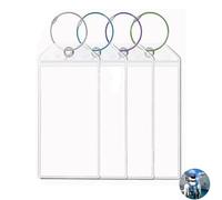 4 Pcs Cruise Luggage Tag Holders, Waterproof Cruise Luggage Tags with Seal and Steel Loops, Transparent and Durable, for Ships Baggage Labels for Travel Luggage Baggage Bags(19 * 6.4cm)