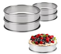4 Pcs Crumpet Rings,Non Stick Double Rolled Tart Rings Stainless Steel English Muffin Cooking Rings Stainless Steel Pastry Rings for Cooking Crumpets Eggs Pastry Mousse Homemade Crumpets & Muffins.
