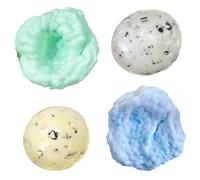 4 PCS Crunchy Squishy Stress Ball, Green Blue Butter Themed Sensory Fidget Squeeze Balls, Soft Slow Rebound Moldable Emotion Relief Tools, Portable Hand Exercise Stress Relief Balls keychain