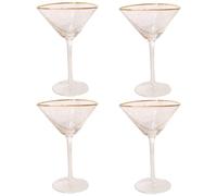 4 Pcs, Crystal Glasses, Nordic Luxury Gold Rimmed Hammered Glass Cocktail Glass, 6.76 Us Fl Oz / 200 Ml Elegant Stemless Wine Glasses, Wine & Cocktail, Fit For Home, Parties, Bar