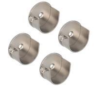 4 Pcs Curtain Pole Holder 28mm U Shaped Alloy Wardrobe Closet Rod Bracket Cabinet Pipe Holder Hanging Rods Flange End Support (Gravel Color)