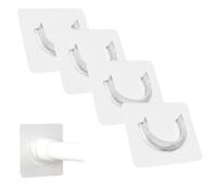 4 Pcs Curtain Rod Holder for Shower,Adhesive Curtain Rod Holder,Shower Curtain Holder Transparen Adhesive,No Drill No Damage to The Wall,Easy Installation Ideal for Bathroom Stability