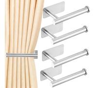 4 PCS Curtain Tie Backs Hooks, Adhesive Curtain Holdbacks No Drilling Required Curtains Tie Backs Hookses, L Shaped Tie Back Hooks for Curtains Suitable