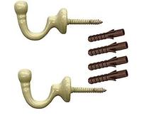 4 PCS Curtain Tie Backs Hooks, Ball End Curtain Holdbacks Hooks U Shaped Curtain Tie Hooks Heavy Duty Curtain Hooks Curtain Tie Back Fixings for Curtains Clothes Coat Hanger Hook.(white)