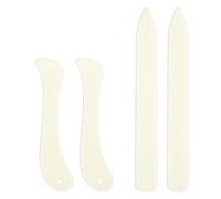 4 Pcs Curved and Straight Bone Folders Stained Glass Tools Paper Folding Tool Set Flat Foil Holder Supplies Plastic Stained Glass Burnisher for Crafting Origami Work Quilting Bookbinding