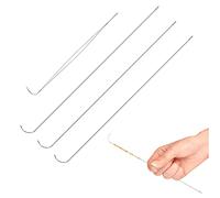 4 Pcs Curved Beading Needles Stainless Steel Curved Bead Spinner Needle Open Curved Big Eye Beading Needles for Seed Beads Jewelry Making DIY Bracelet Necklace Crafts