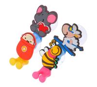 4 Pcs Cute Cartoon Toothbrush Holder Suction Cup 4 Cup Holder Set