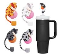 4 PCS Cute Cat Straw Toppers, Straw Covers Cap For Stanley Cup 30 40 Oz, Funny Tumbler Stanley Cup Accessories Set (4PCS Cat)