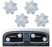 4 Pcs Cute Flower Car Air Freshener Vent Clip Car Interior Accessories for Women Universal for Most Cars Adapt for Women or Men (Blue)