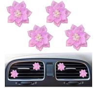 4 Pcs Cute Flower Car Air Freshener Vent Clip Car Interior Accessories for Women Universal for Most Cars Adapt for Women or Men (Purple)