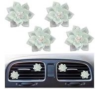 4 Pcs Cute Flower Car Air Freshener Vent Clip Car Interior Accessories for Women Universal for Most Cars Adapt for Women or Men (Cyan)
