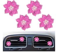 4 Pcs Cute Flower Car Air Freshener Vent Clip Car Interior Accessories for Women Universal for Most Cars Adapt for Women or Men (Rose Red)