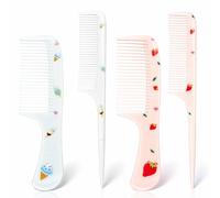 4 Pcs Cute Hair Comb Set,Hair Comb Strawberry & Ice Cream Small Tiny Mini Miniature Fine Tooth & Rat Tail kids Combs Hair Brush for Women Girls Kids All Types