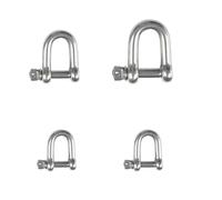4 PCS D Shackle M8/M10/M12 Stainless Steel D shackle D Rings Heavy Duty D shape shackle Sailing Shackle D Shape Shackle Marine Shackles Boat shackles for Cords Chains Shackles Chains