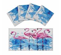 4 Pcs Dancing Flamingos Fluorescent Light Covers for Ceiling Lights | Magnetic Classroom Office Ceiling Decor Home Drop
