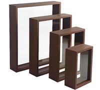 4 pcs Deep Shadow Box Frame, Double Glass Shadow Boxes Display Cases, Wooden Dried Flower Frame, Decorative Floating Photo Frame for Home Decor (4)
