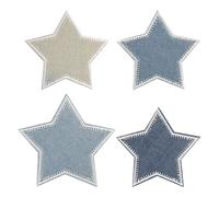 4 Pcs Denim Star Iron on Patches Fabric Blue Star Patches Appliques Large Embroidered Star Patches Cute Jacket Backpack Patches Jeans Repair Patches Clothes Decorating Patches