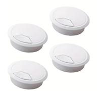 4 PCS Desk Grommet, White Desk Cable Grommet Cord, Plastic PC Computer Wire Hole Cover, 60mm Hole Diameter, for Home & Office (71x20mm)