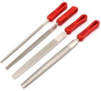 4 Pcs Diamond Coated Flat File Set 6 Inch for Glass Stone Marble Rock Bone Grinding Plastic Handle Metal Riffler Hand Tool