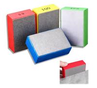 4 Pcs Diamond Hand Polishing Pads, 60#,100#,200#,400# Diamond Sanding Blocks, Tile Glass Polishing Kit for Marble Concrete Stone Granite Ceramic Grinding