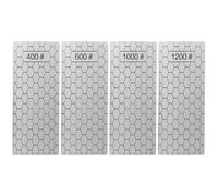 4 Pcs Diamond Sharpening Stones, 400, 600, 1000, 1200 Grit, Honecomb Grinding Blades, Rectangular Design, Laser Etched Surface, Suitable for Knives and Chisels